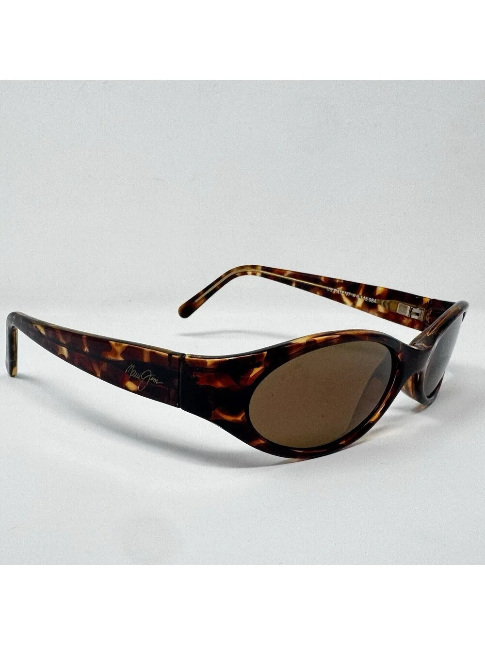 Vintage Maui Jim MJ125-10 Tortoise Polarized Sunglasses Brown Lenses Italy Rare
